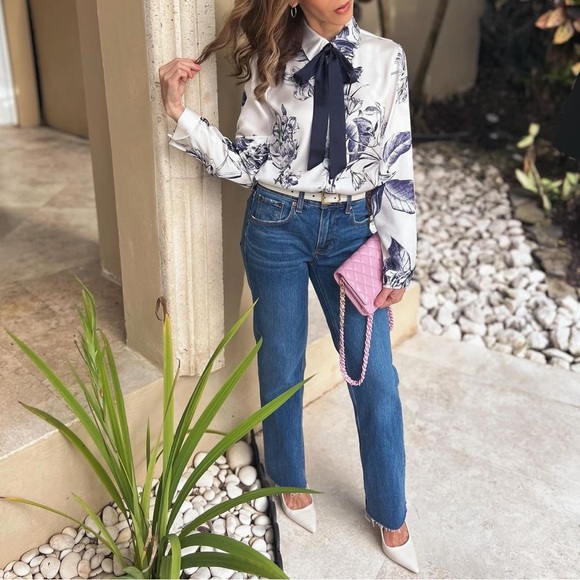 ZARA PRINTED SHIRT WITH TIE 2345/115 - Picture 2 of 6